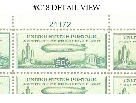 U.S. #C18 50¢ CENTURY OF PROGRESS FLIGHT FULL SHEET REPRODUCTION Cover