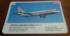 1970's Vintage United Airlines (USA) DC 10 AIRLINES Aviation Trading Card