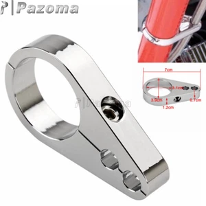 Chrome 1 1/4" Handlebar Dual Throttle Cable Clamp Brake Cable Clamp For Harley - Picture 1 of 12