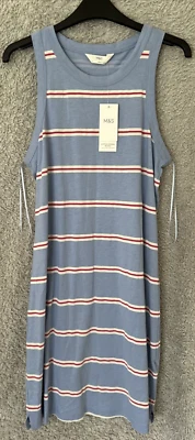Marks and Spencer Sleeveless Striped Maxi Dress Cotton Modal Blend Medium NEW - Image 1 of 4
