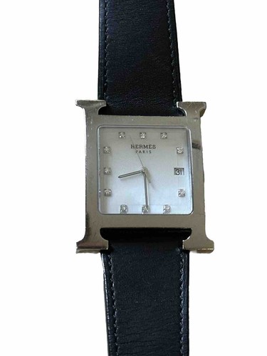 HERMÈS Orologio Hermes H Acciaio Inox MOP 11P Diamante (Taglia Re) HH1.810