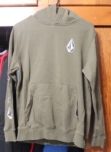 Volcom Iconic Stone Hoodie Green Gray Pullover Youth Extra Large YXL 14Y - Picture 1 of 7