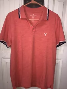 American Eagle Outfitters Men’s Short Sleeve Flex Polo Shirt Size Medium Peach - Picture 1 of 5