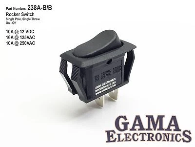 GAMA ELECTRONICS Single Pole Single Throw Off-On Rocker Switch 16A @ 125VAC 10A @ 250VAC/12VDC