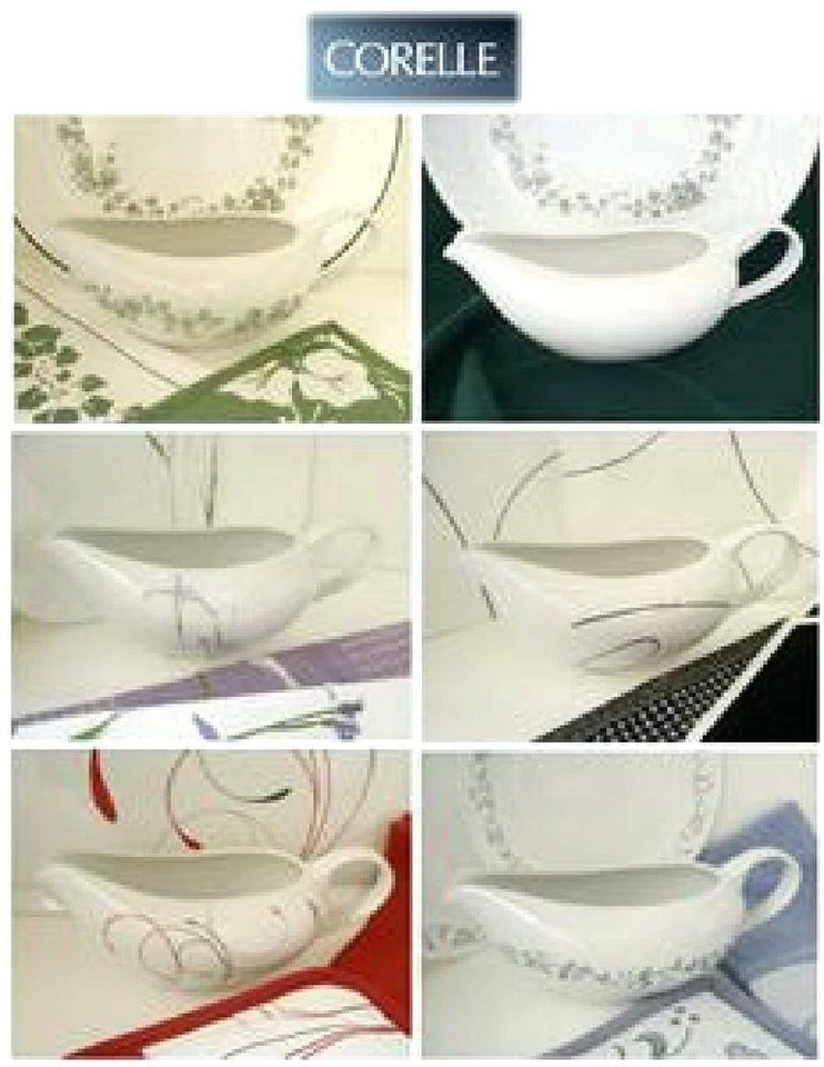 CORELLE 2 Cup Porcelain GRAVY BOAT *Callaway, Shadow Iris, Simple Lines OR White - Image 1 of 1