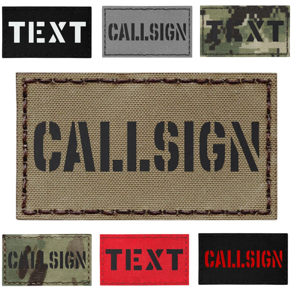 Custom 2"x3.5" Your Callsign Army Military Morale Tactical Laser Cut Patch #CST - Image 1 of 3