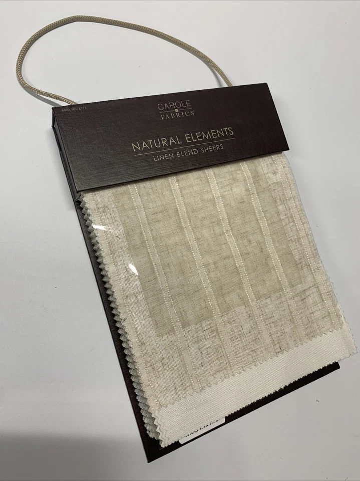 Carole Fabrics: Natural Elements 6111 Linen Blend Sheers Fabric Sample Swatches - Image 1 of 4