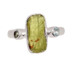 Natural Mint Green Kyanite & Blue Topaz 925 Silver Ring XD1 Jewelry s.8 CR74959 - Picture 1 of 1