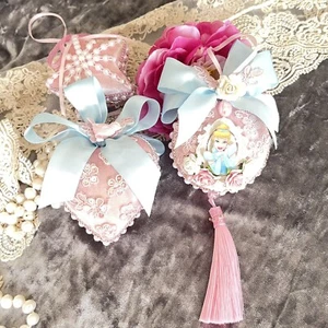 Christmas Shatterproof Opnament set Of Three Princess Handmade With Love - Picture 1 of 2