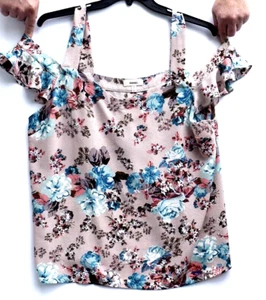 Meraki Women's Sz 2X Pink Floral with Cold Shoulder sleeves - Picture 1 of 9