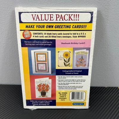 Halcraft 99880 - 20 tarjetas de felicitación en blanco + sobres - NUEVO marfil Foto 1 de 3