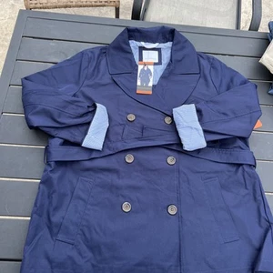 Navy Blue Women's Trench Coat XXL Weatherproof Brand Classic Style with belt - Picture 1 of 4
