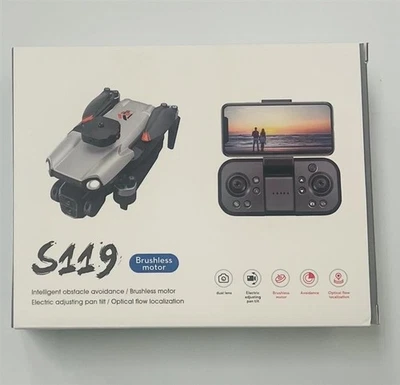 S119 Intelligent Obstacle Avoidance Brushless Motor Dual Lens Drone Black - Image 1 of 4
