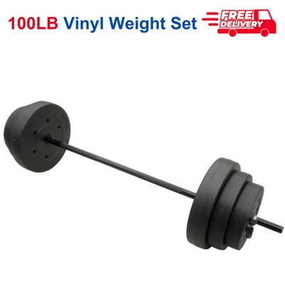 CAP Barbell 100 Lb Vinyl Weight Set, Strengthen Arms, Back, Chest, For Full-Body - Image 1 of 4