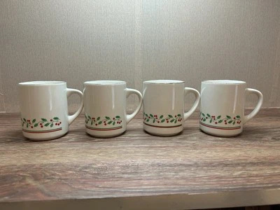 4 - Vintage Arby's Holly Christmas Collection 8oz Mug Mugs 1987  - Image 1 of 4