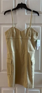 Tinseltown Damen XL Denim Mini Sommerkleid mit Taschen Neu Haferflocken - Bild 1 von 3