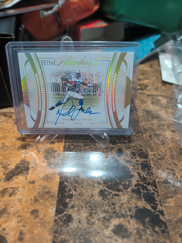 2024 PANINI Flawless MARSHALL FAULK /25FLYERS On Card AUTO  - COLTS - Image 1 of 2