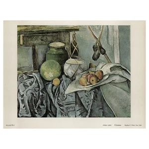 Vintage 1950s Cezanne Still Life Print Ginger Jar & Eggplants MMOA NYC - Picture 1 of 9