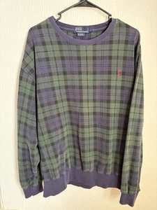 VINTAGE Polo Ralph Lauren Pullover Schottenkaro Baumwolle Herren Größe Large lila - Bild 1 von 4