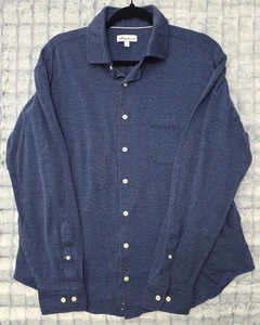 Peter Millar Blue Button Up Men's Large Shirt Diamond Pattern Classic Casual - Picture 1 of 4