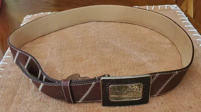 Womens Prada Brown Leather Belt. Length is 90/36. - Image 1 of 4