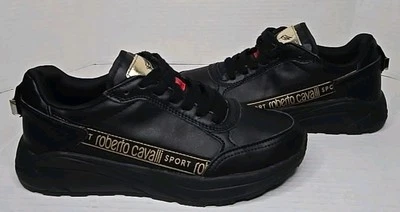 Zapatilla deportiva con cordones lengua dorada talla 7,5 Roberto Cavalli para mujer Foto 1 de 4