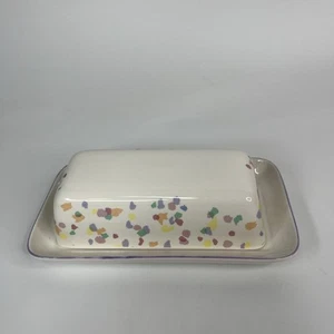 Vintage Sango x Larry Laslo Confetti 2 Piece Butter Dish 7212 Rare - Picture 1 of 8