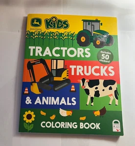 Traktoren, LKW & Tiere Malbuch mit Aufklebern NEU - Bild 1 von 2
