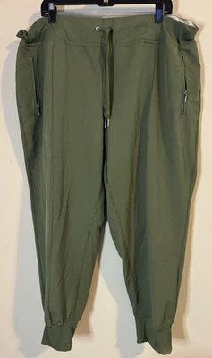 Pantalones deportivos Calvin Klein verde/oliva para mujer 3X Plus Pintuck Joggers rendimiento Foto 1 de 4