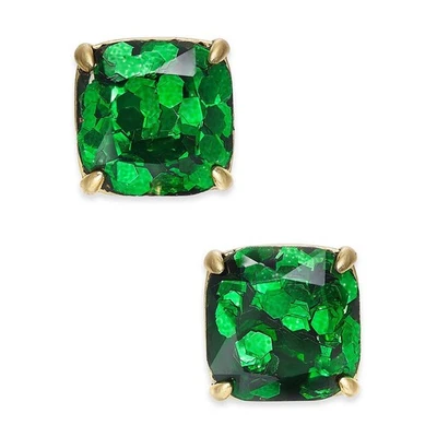 Nuevo con etiquetas Pendientes Kate Spade Cuadrados Mini Brillo $32 Verde Foto 1 de 4