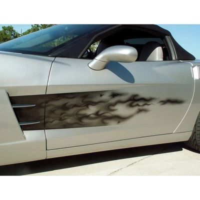 ACC Black Side Graphic fits 2005-2013 Chevy Corvette C6-Sport Fade Flame Vinyl - Image 1 of 4