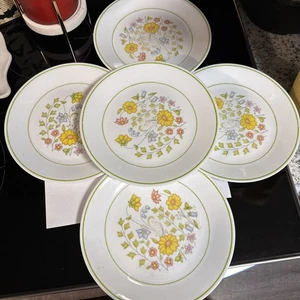 5 Corelle Corning Spring Meadow Bouquet 8 1/2" piatti insalata pranzo vintage USA - Foto 1 di 4