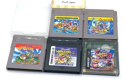 Super Mario Land 1 2 3 Wario Land 1 2 3 Set of 5 Game Boy GB Japanese Cleaned - Image 1 of 4