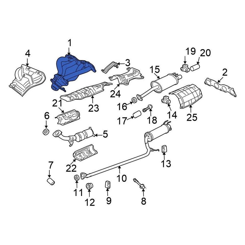 For Honda Civic 2006-2011 Honda 18100RRBA00 Exhaust Manifold Foto 1 de 1