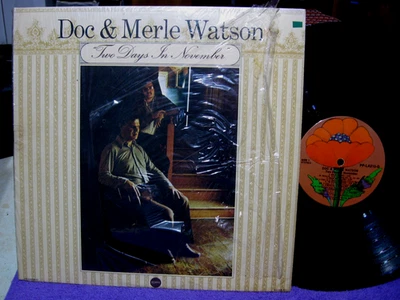 Doc & Merle Watson LP ~Two Days In November ~ POPPY Inner Slv  VG+ VINYL - Image 1 of 4