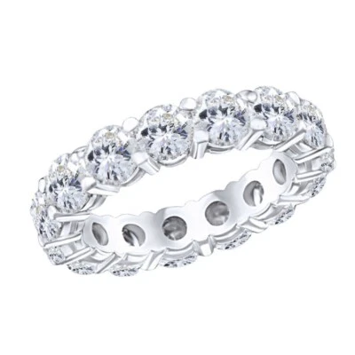 Classic 2.00 Ct Round Cut Off White Treated Diamond Band 925 Sterling Silver - Image 1 of 2