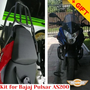 For Bajaj Pulsar 200 AS Rear rack Crash bars Rouser AS 200 Engine guard Kit,Gift - Picture 1 of 12