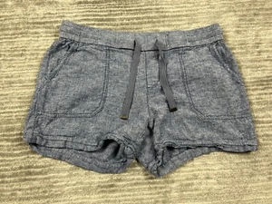 Style & Co Shorts Womens Medium Blue Drawstring Linen Blend Casual - Picture 1 of 12