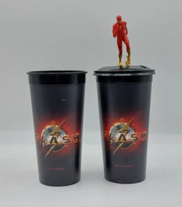 DC Comics The Flash Cinema Cups 0.5L one with lid one without lid - Picture 1 of 9