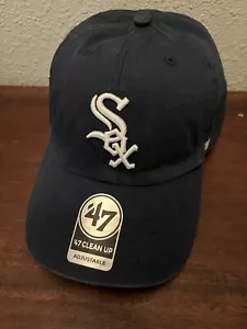 Chicago White Sox '47 Clean Up Adjustable Cotton Hat- BLACK MLB Special Edition - Picture 1 of 5