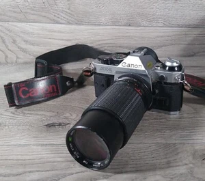 Canon AE-1 Program silber Gehäuse Marco 75–200 mm Objektiv aus Japan G-Vg Zustand geprüft - Bild 1 von 16