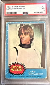 1977 PSA 3 Topps Star Wars Luke Skywalker RC Rookie - Picture 1 of 2