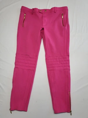Juicy Couture Pants Womens Size 10 Athleisure Ponte Knit Hot Pink Zip Ankle - Image 1 of 4