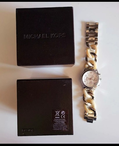 Orologio ORIGINALE MICHAEL KORS MK4263 Curb Bracciale 2 toni Acciaio e Beige Prezzo consigliato £185