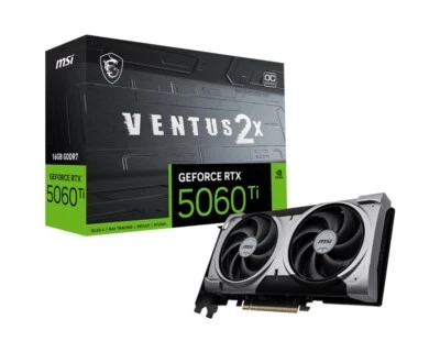 MSI RTX 5060 Ti 16G VENTUS 2X PLUS GDDR7 video card PCI E Gen 5 x16 28 Gbps - Image 1 of 4