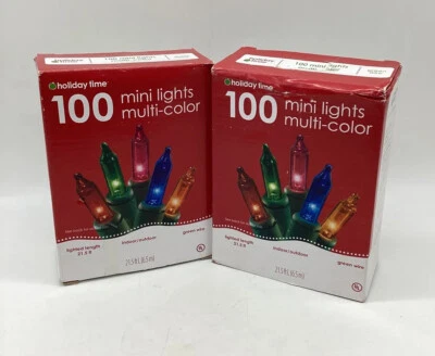Holiday Time~String Of 100 Mini Multi Color Lights Set Of 2~NIB - Image 1 of 4
