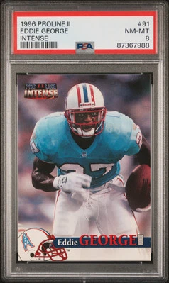 1996 Pro Line Ii Intense #91 Eddie George Intense PSA 8 - Image 1 of 2