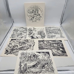 Cartera de arte Burne Hogarth's King Arthur 1983 volumen 1 y 2, 6 placas cada una - Imagen 1 de 17