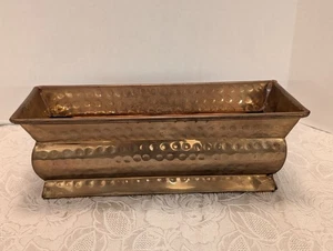 Hosley Hammered Brass Rectangular Planter Decorative Home Accent 11.5" x 5" x 4" - Picture 1 of 9
