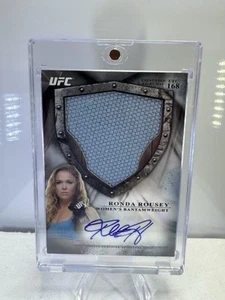 09/25 RONDA ROUSEY 2014 TOPPS UFC BLOODLINES AUTO FIGHT MAT RELIC - Picture 1 of 3